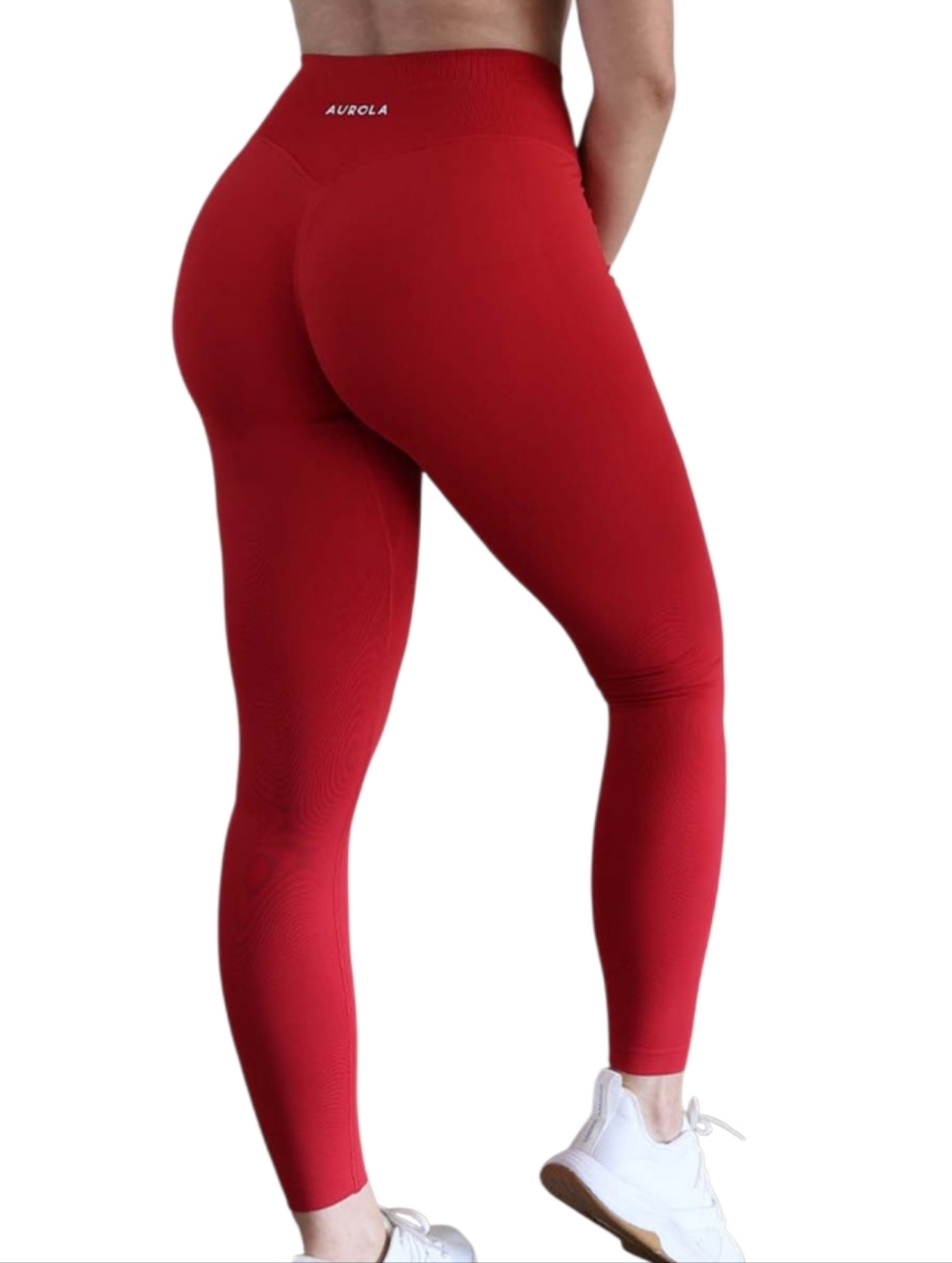 🌻🦄 Aurola Compression High-Waisted Red Seamless Workout Leggings Size XS